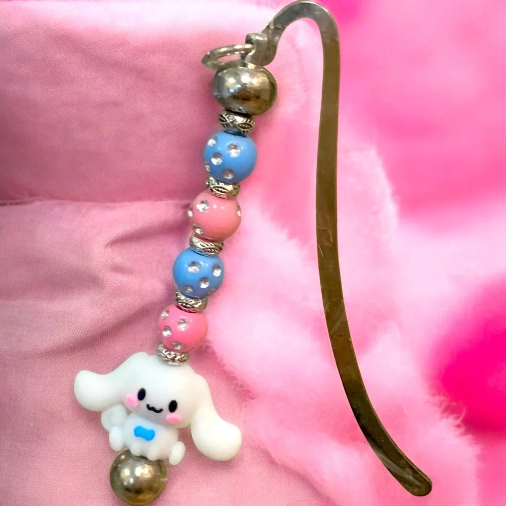 Cinnamoroll Beaded Pink & Blue Kids Bookmark hello Kitty family Sanrio